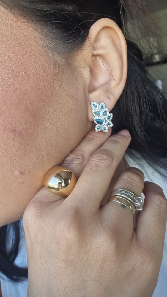 BRINCO GOTAS CRAV. ZIRC AZUL